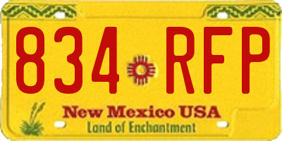 NM license plate 834RFP