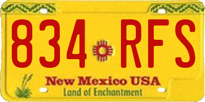 NM license plate 834RFS