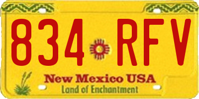 NM license plate 834RFV