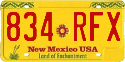 NM license plate 834RFX