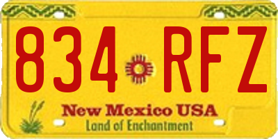 NM license plate 834RFZ