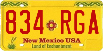 NM license plate 834RGA