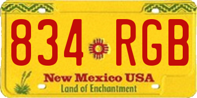 NM license plate 834RGB