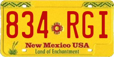 NM license plate 834RGI