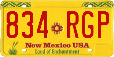 NM license plate 834RGP