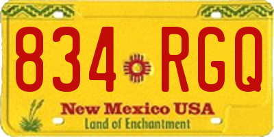 NM license plate 834RGQ