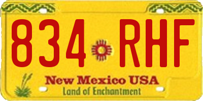 NM license plate 834RHF