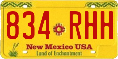 NM license plate 834RHH