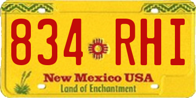 NM license plate 834RHI