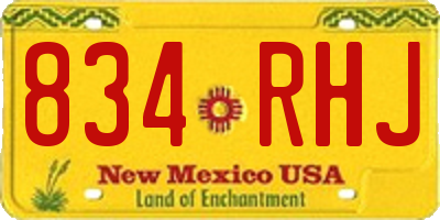 NM license plate 834RHJ