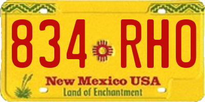 NM license plate 834RHO