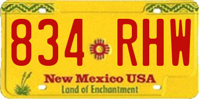 NM license plate 834RHW