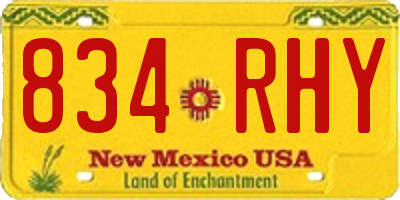 NM license plate 834RHY