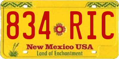 NM license plate 834RIC