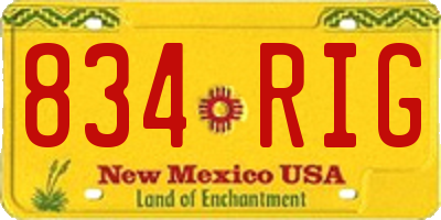 NM license plate 834RIG