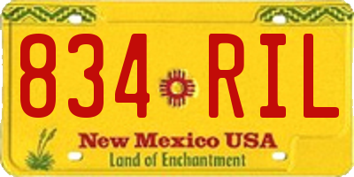 NM license plate 834RIL