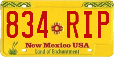 NM license plate 834RIP