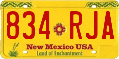 NM license plate 834RJA