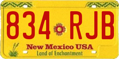 NM license plate 834RJB
