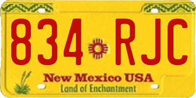 NM license plate 834RJC