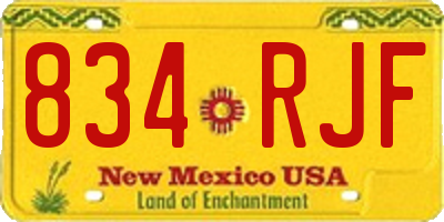 NM license plate 834RJF
