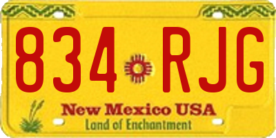 NM license plate 834RJG