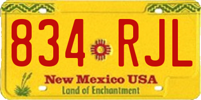 NM license plate 834RJL