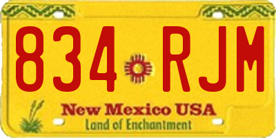 NM license plate 834RJM