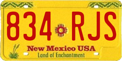 NM license plate 834RJS