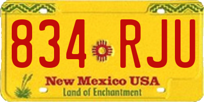 NM license plate 834RJU