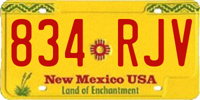NM license plate 834RJV