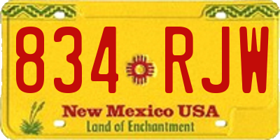 NM license plate 834RJW