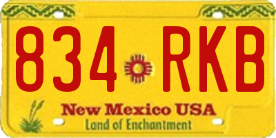 NM license plate 834RKB