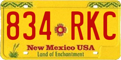 NM license plate 834RKC