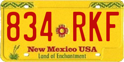 NM license plate 834RKF