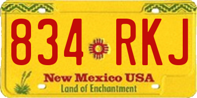 NM license plate 834RKJ