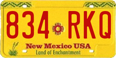 NM license plate 834RKQ