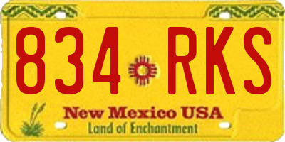 NM license plate 834RKS