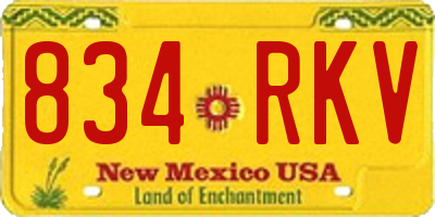 NM license plate 834RKV