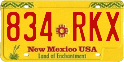 NM license plate 834RKX
