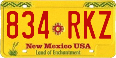 NM license plate 834RKZ