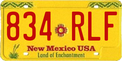 NM license plate 834RLF