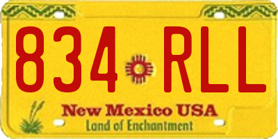 NM license plate 834RLL