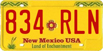 NM license plate 834RLN