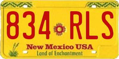 NM license plate 834RLS
