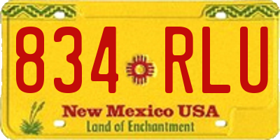 NM license plate 834RLU