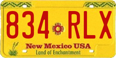 NM license plate 834RLX