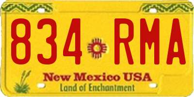 NM license plate 834RMA