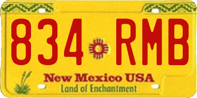NM license plate 834RMB