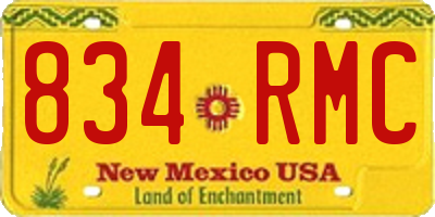 NM license plate 834RMC